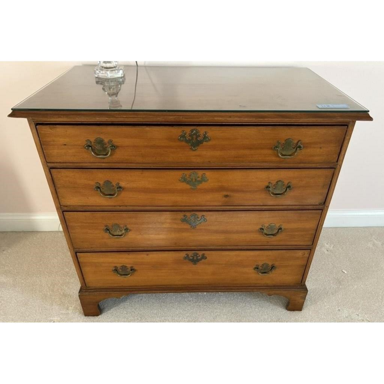 Free Delivery - Antique Cherry Four Drawer Chest with Bracket Feet Image #1 | Ivy Store