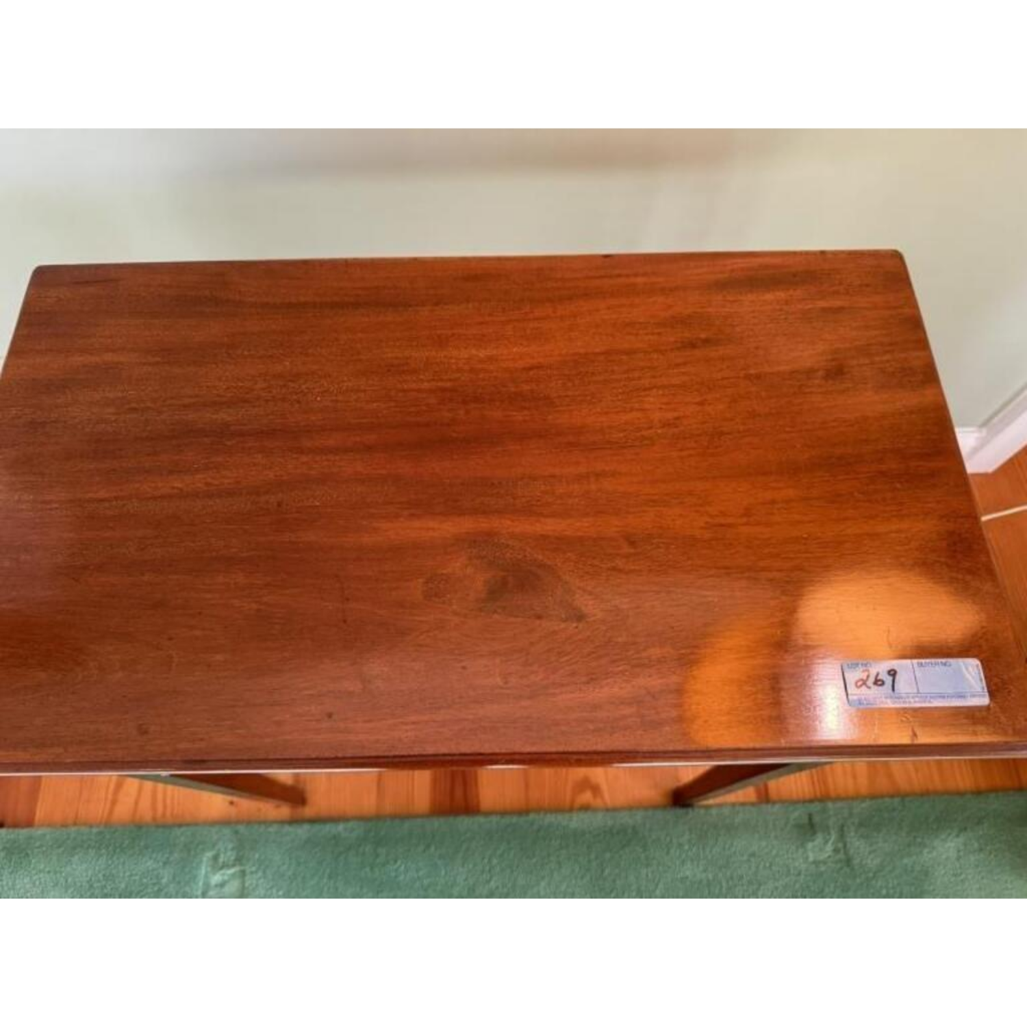 Free Delivery - Antique Mahogany One Drawer Table with Shaped Skirt Image #2 | Ivy Store