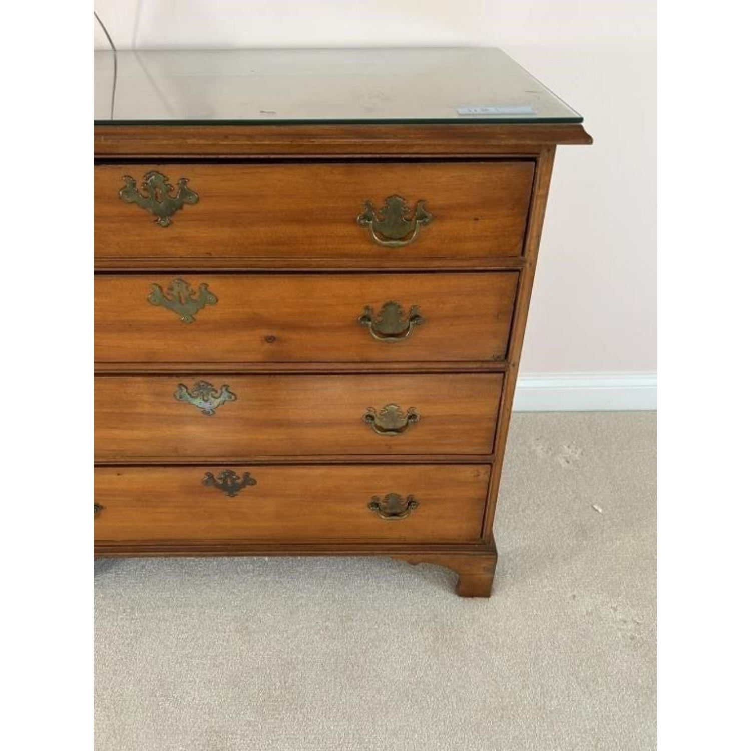 Free Delivery - Antique Cherry Four Drawer Chest with Bracket Feet Image #2 | Ivy Store