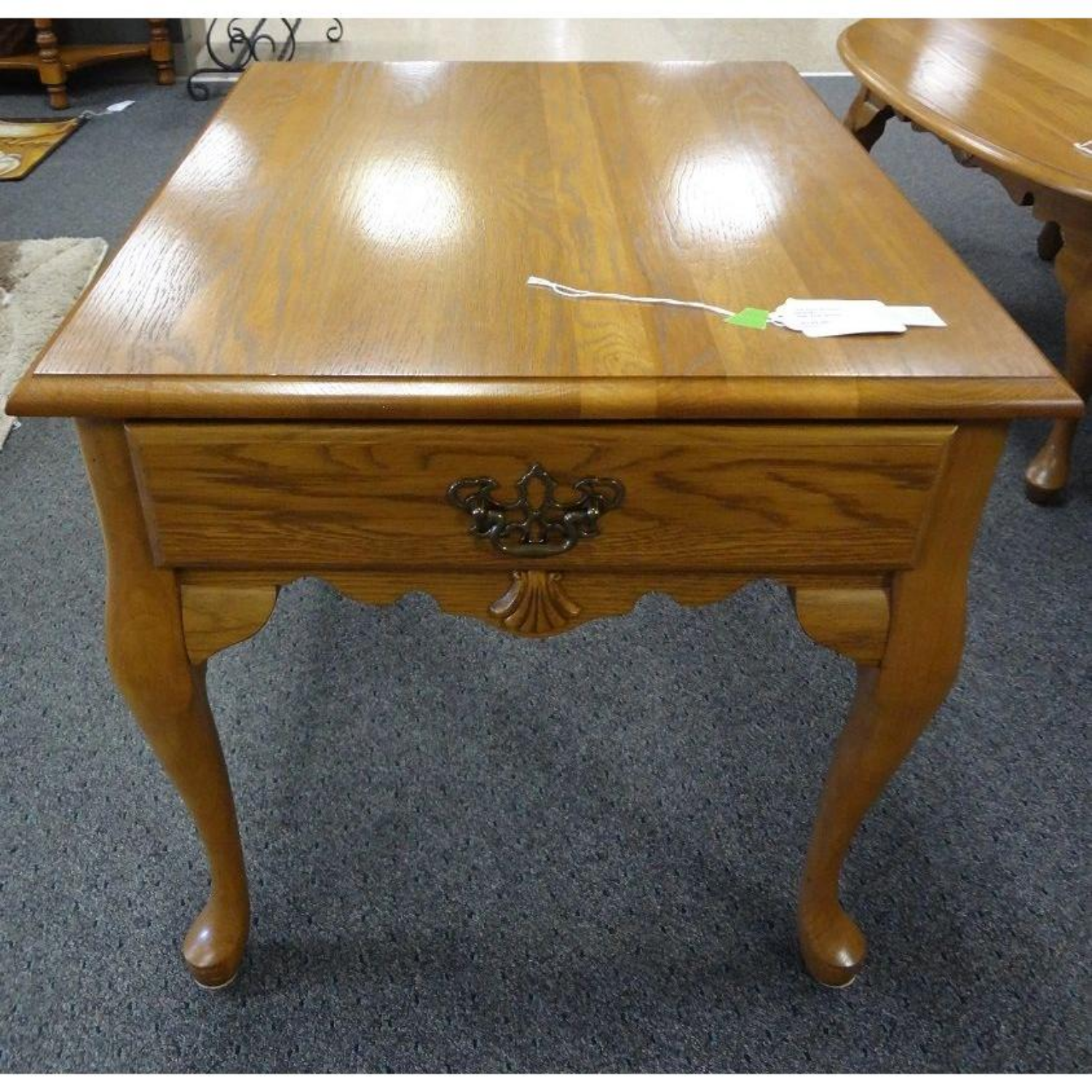 Free Delivery - Oak End Table with Drawer in Classic Design Image #1 | Ivy Store