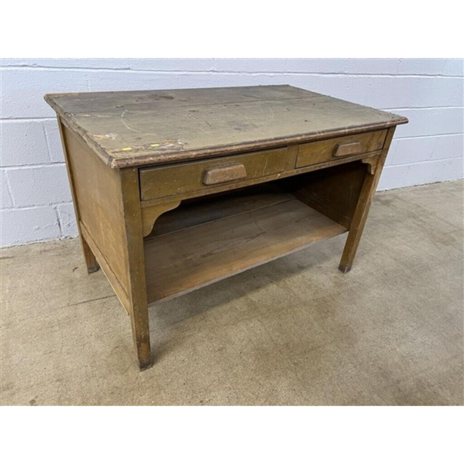 Free Delivery - Vintage 2-Drawer Work Table Rustic Kitchen Table Desk Image #1 | Ivy Store