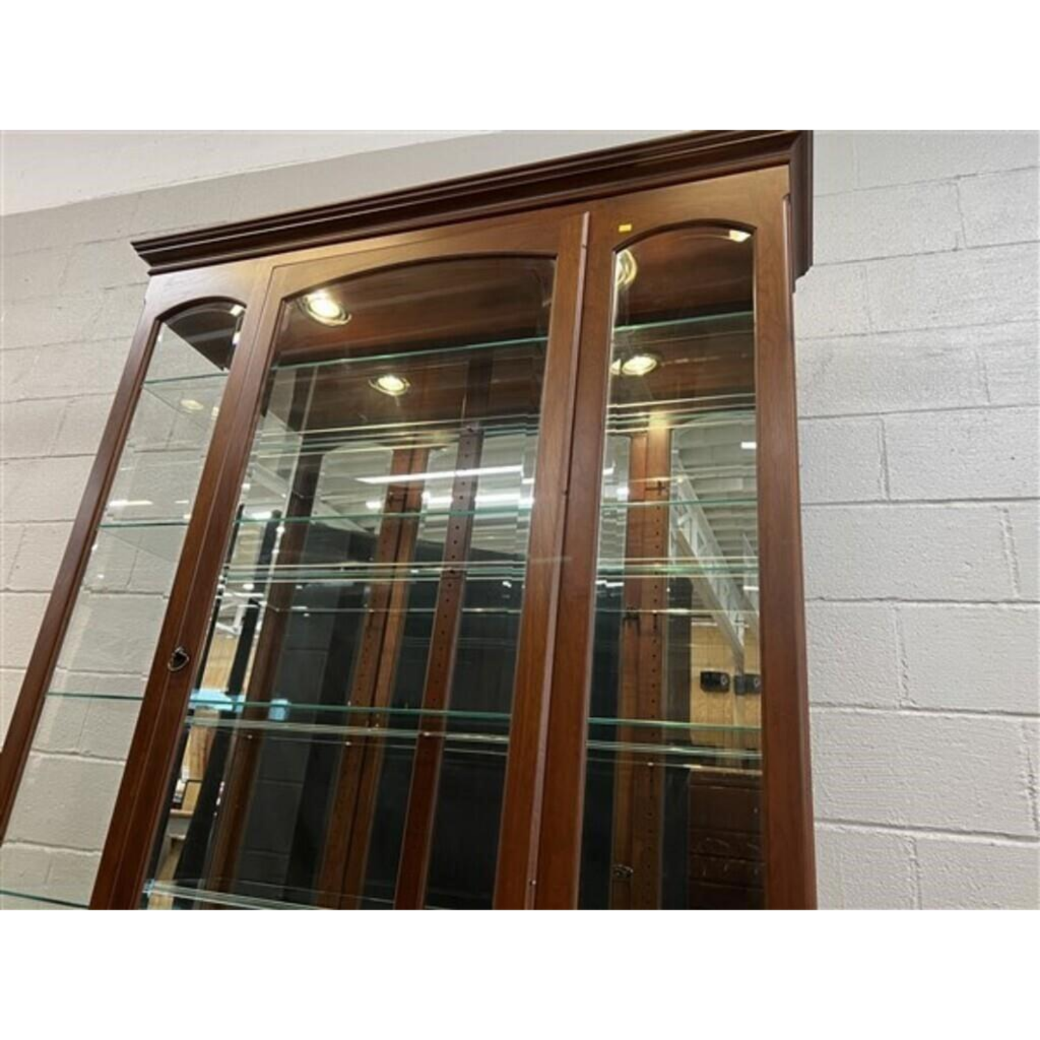 Free Delivery - Modern Curio Cabinet Display Storage with Mirrored Back Antique Style Image #2 | Ivy Store