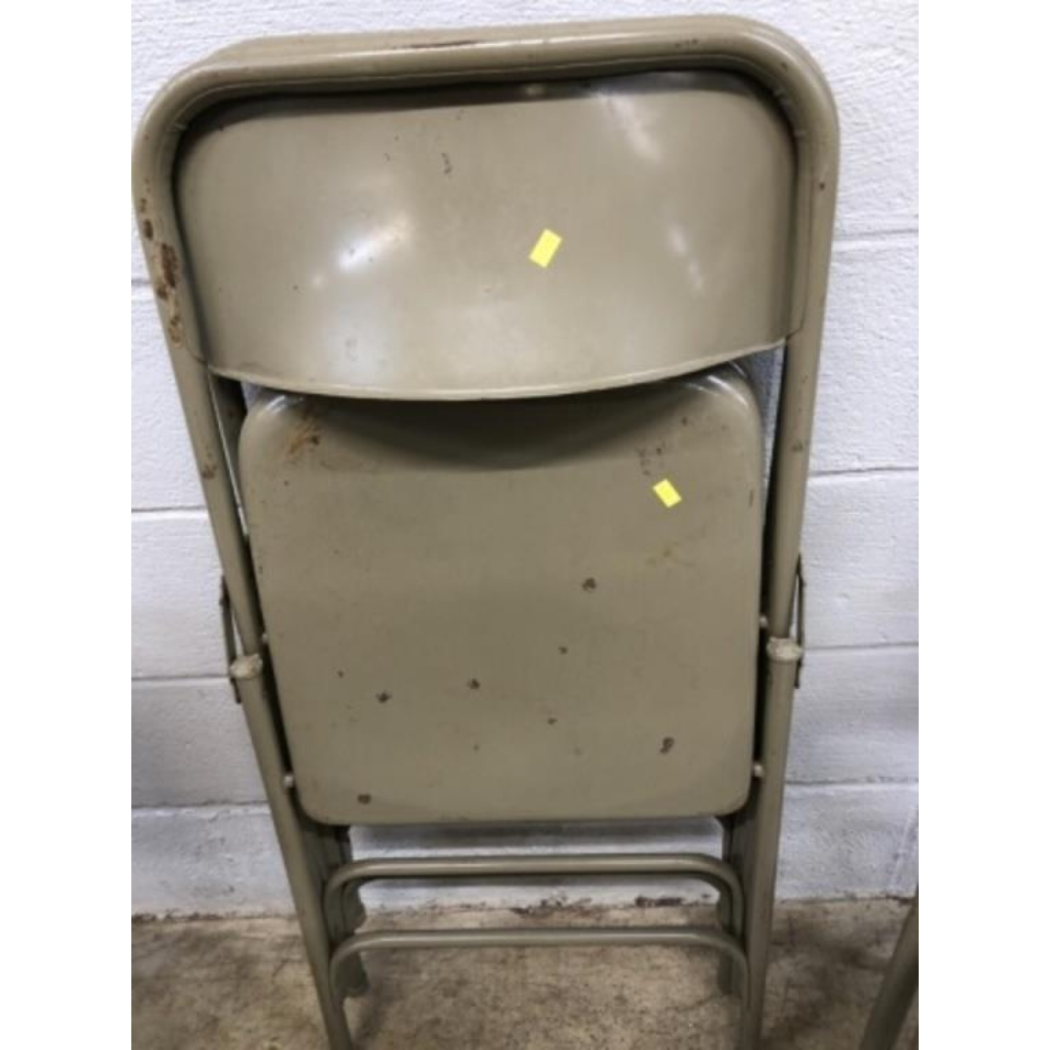 Free Delivery - Metal Folding Chairs Set of Four Vintage Utility Seating Portable image | Ivy Store