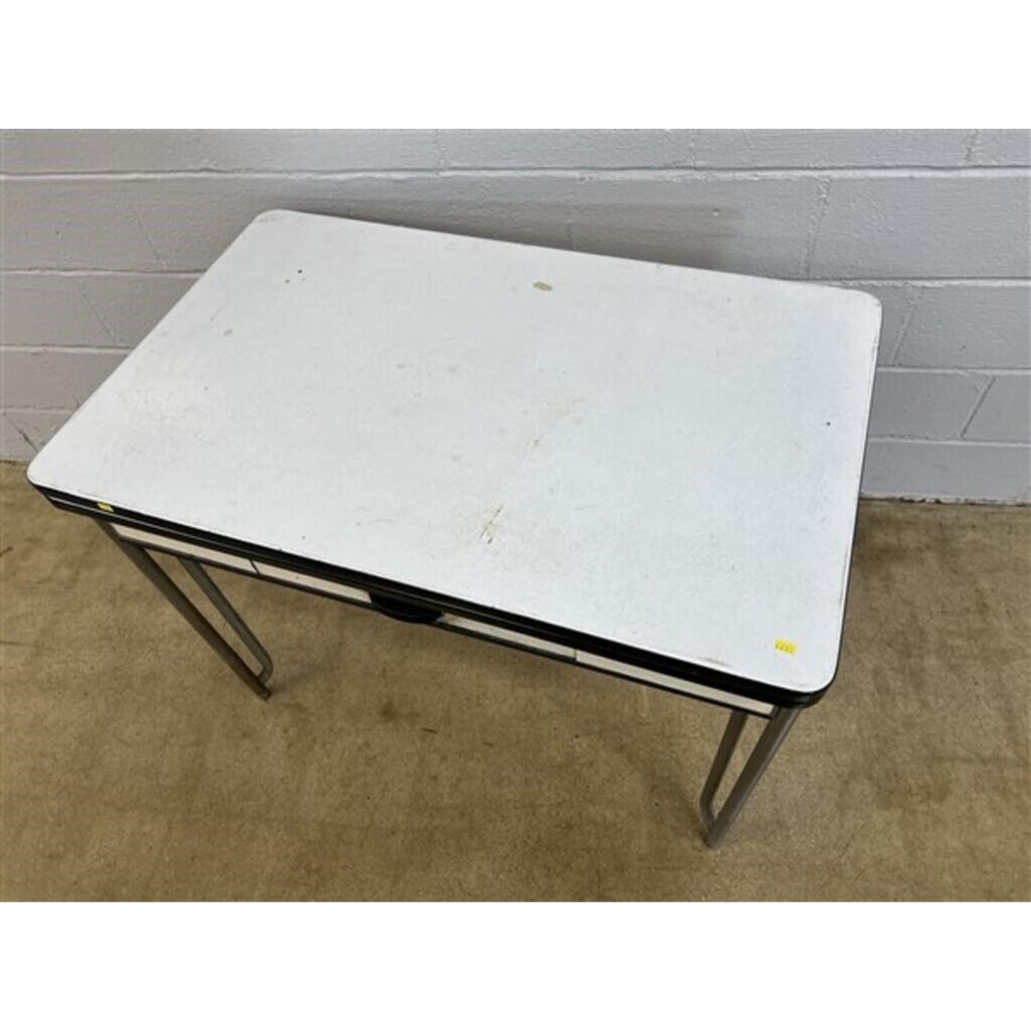 Free Delivery - Vintage Enamel Top Extension Table with Drawer MCM Mid Century Modern Image #2 | Ivy Store