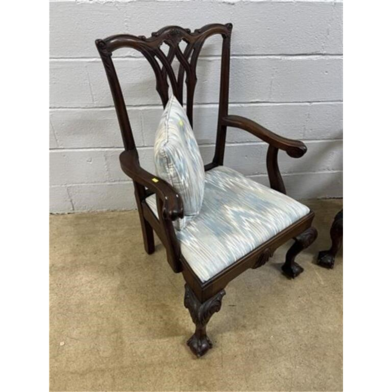 Free Delivery - Vintage Mahogany Chippendale Arm Chairs Pair Image #2 | Ivy Store