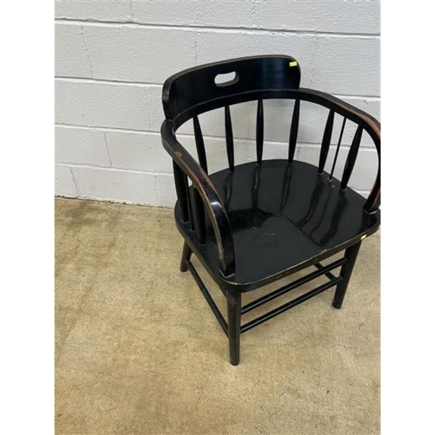 Free Delivery - Vintage Wooden Arm Chair Black Finish Retro Accent Furniture Image #1 | Ivy Store