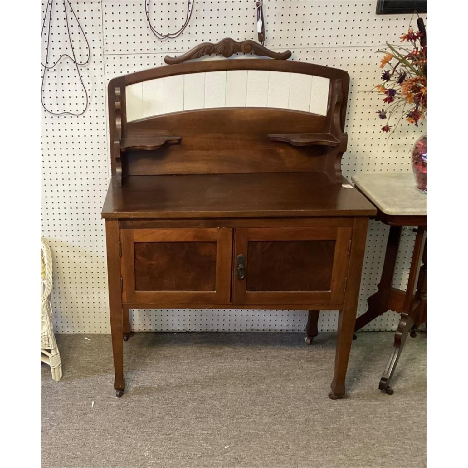 Free Delivery - Antique Buffet Cabinet on Wheels with Storage Space image | Ivy Store