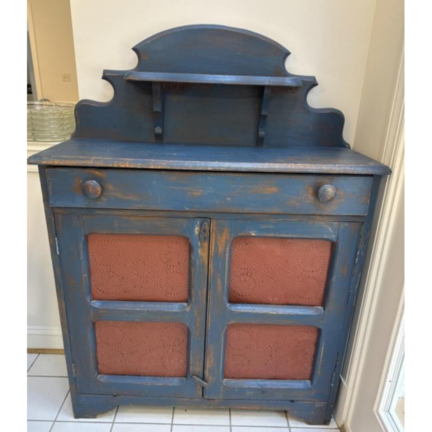 Free Delivery - Antique Pie Safe Jelly Cupboard Rustic Storage Cabinet Vintage image | Ivy Store
