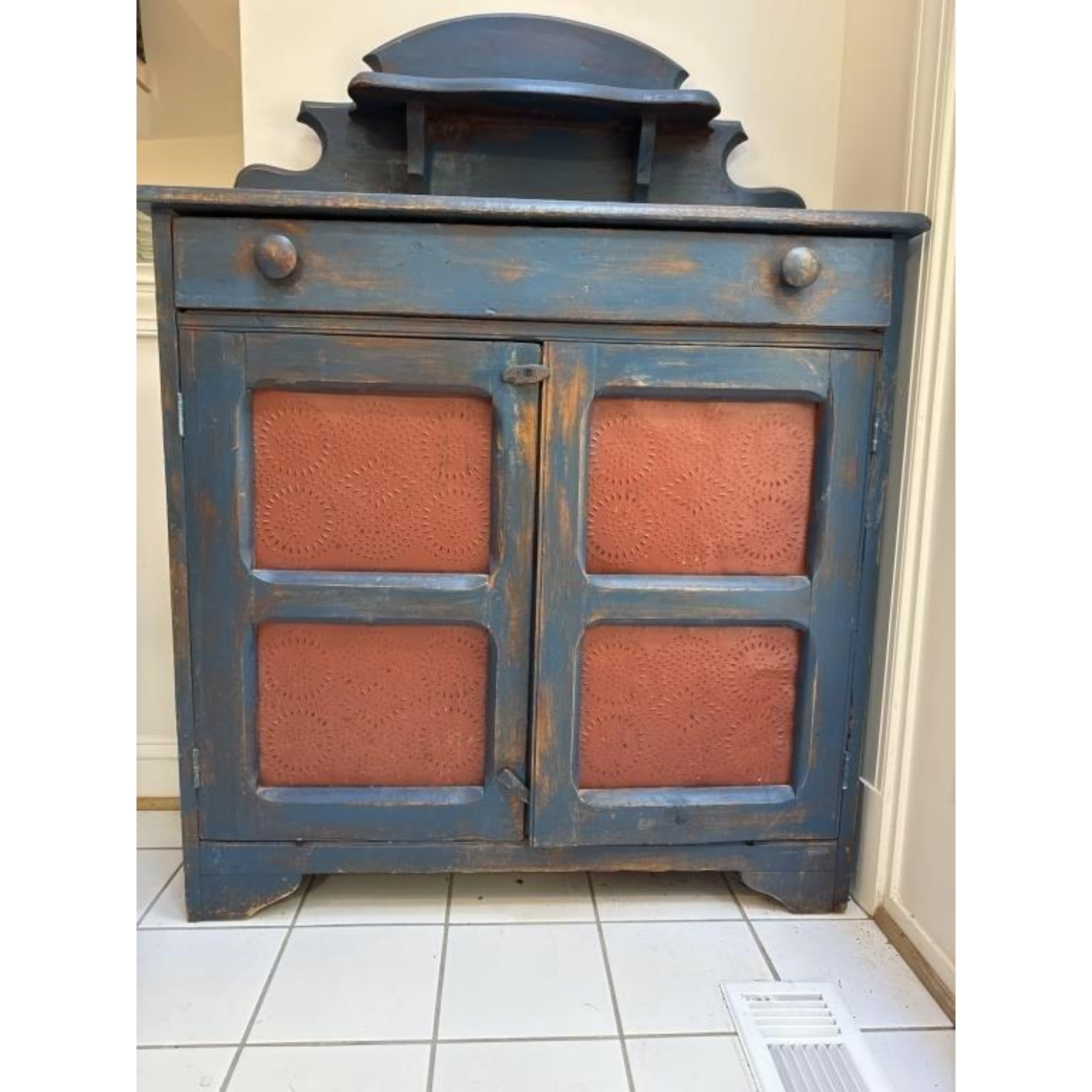Free Delivery - Antique Pie Safe Jelly Cupboard Rustic Storage Cabinet Vintage image | Ivy Store