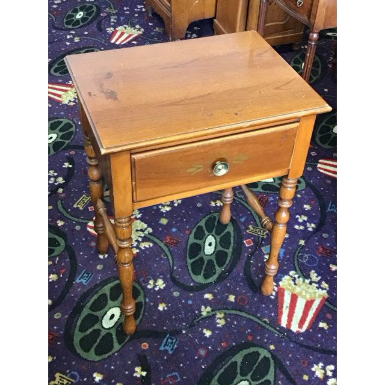 Free Delivery - Charming Vintage Nightstand with Drawer and Turned Legs Image #1 | Ivy Store