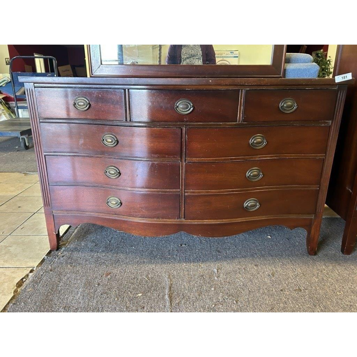 Free Delivery - Dixie Vintage Dresser with Mirror Storage Chest of Drawers Image #2 | Ivy Store
