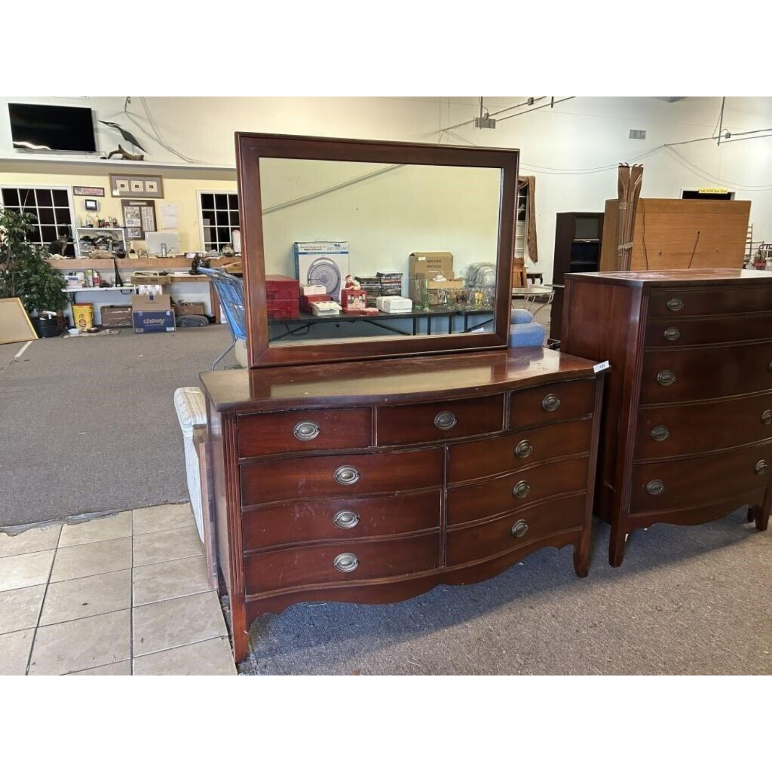 Free Delivery - Dixie Vintage Dresser with Mirror Storage Chest of Drawers Image #1 | Ivy Store