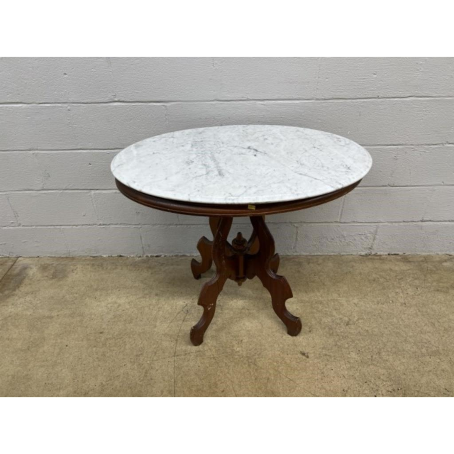 Free Delivery - Vintage Mahogany Marble Top Parlor Table Side Table Accent Furniture Image #1 | Ivy Store