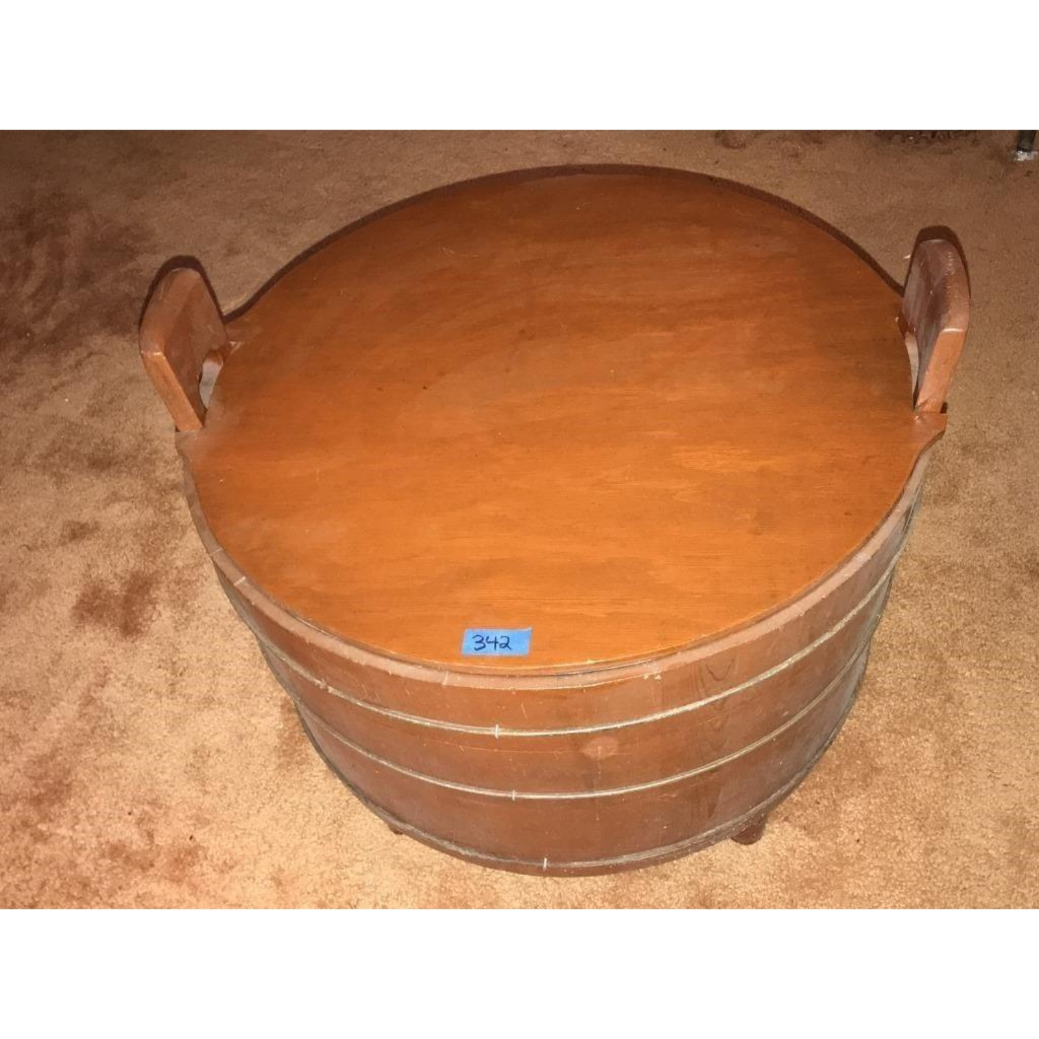 Free Delivery - Vintage Wash Tub Style Wooden End Table Storage Image #2 | Ivy Store
