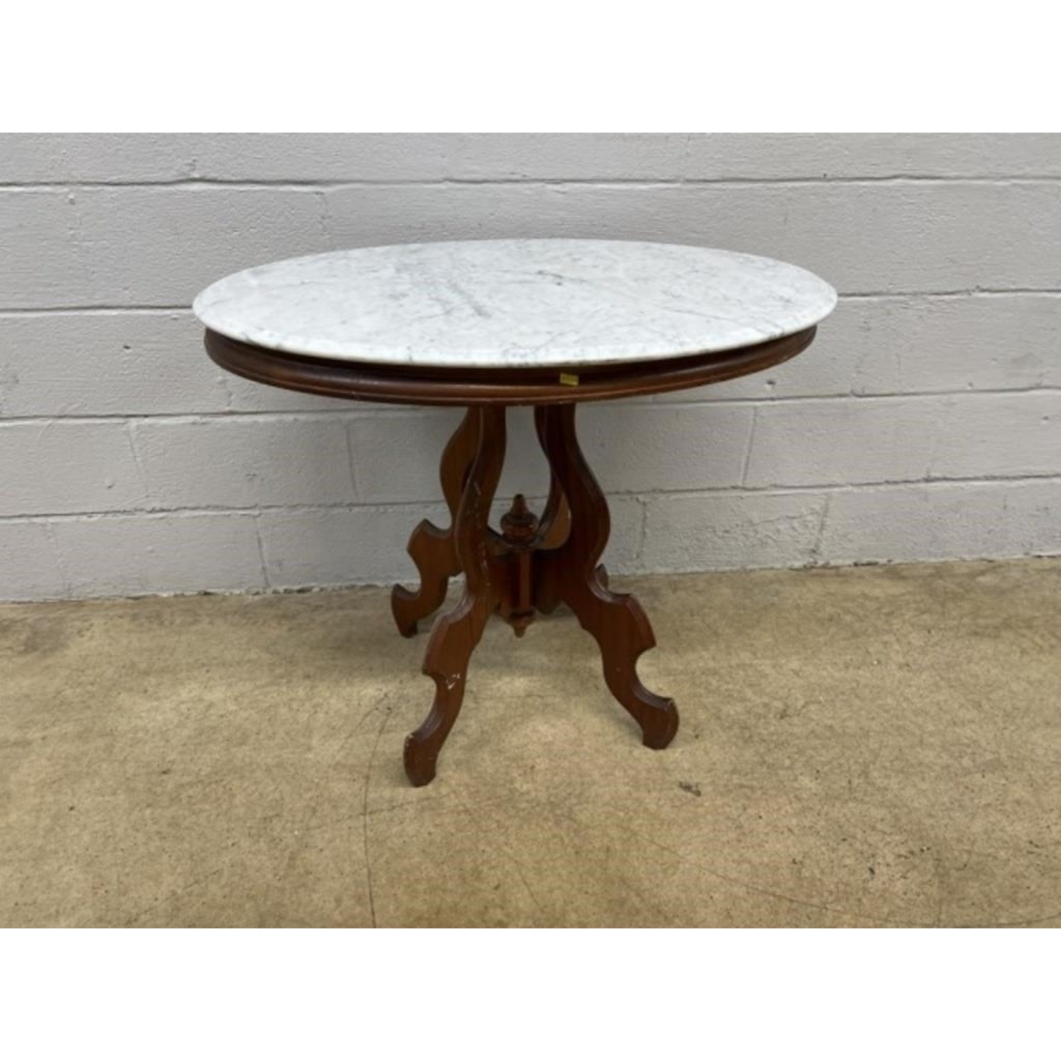 Free Delivery - Vintage Mahogany Marble Top Parlor Table Side Table Accent Furniture Image #2 | Ivy Store