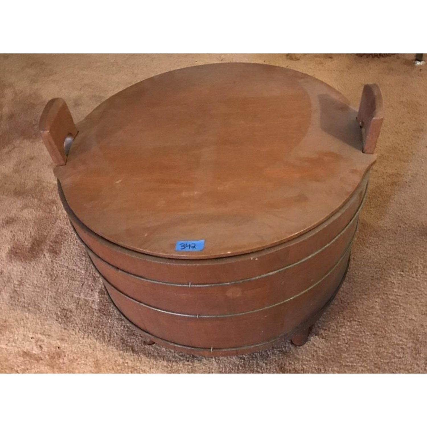 Free Delivery - Vintage Wash Tub Style Wooden End Table Storage Image #1 | Ivy Store
