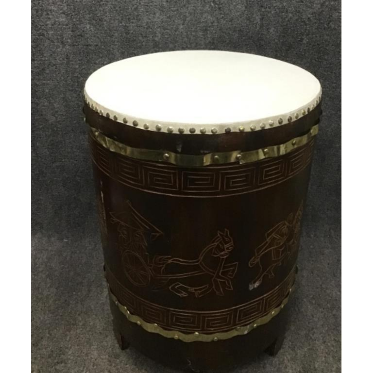 Free Delivery - Vintage 1950s Oriental Drum Table Round Side Accent Piece Image #2 | Ivy Store