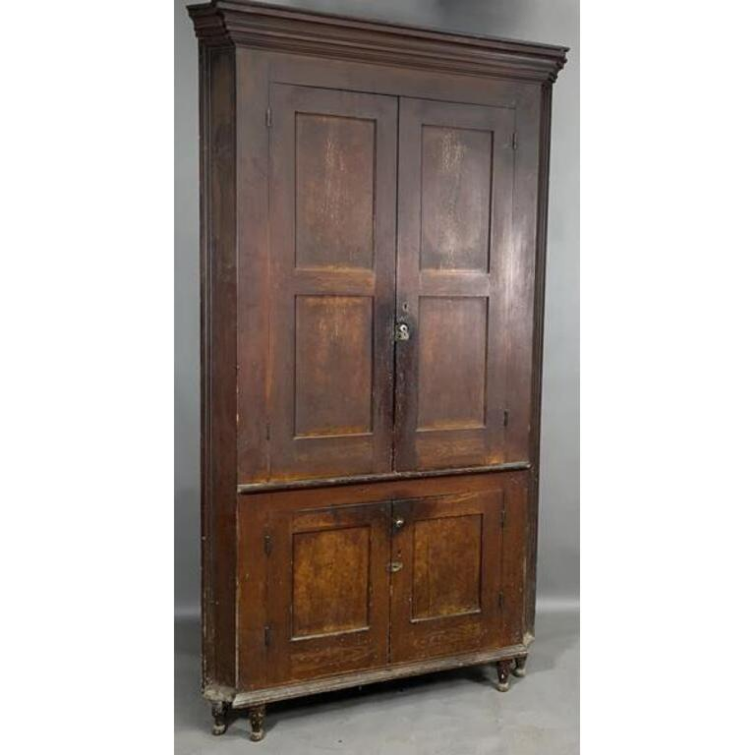 Free Delivery - Vintage Grain Decorated Corner Cupboard Cabinet Storage Image #2 | Ivy Store