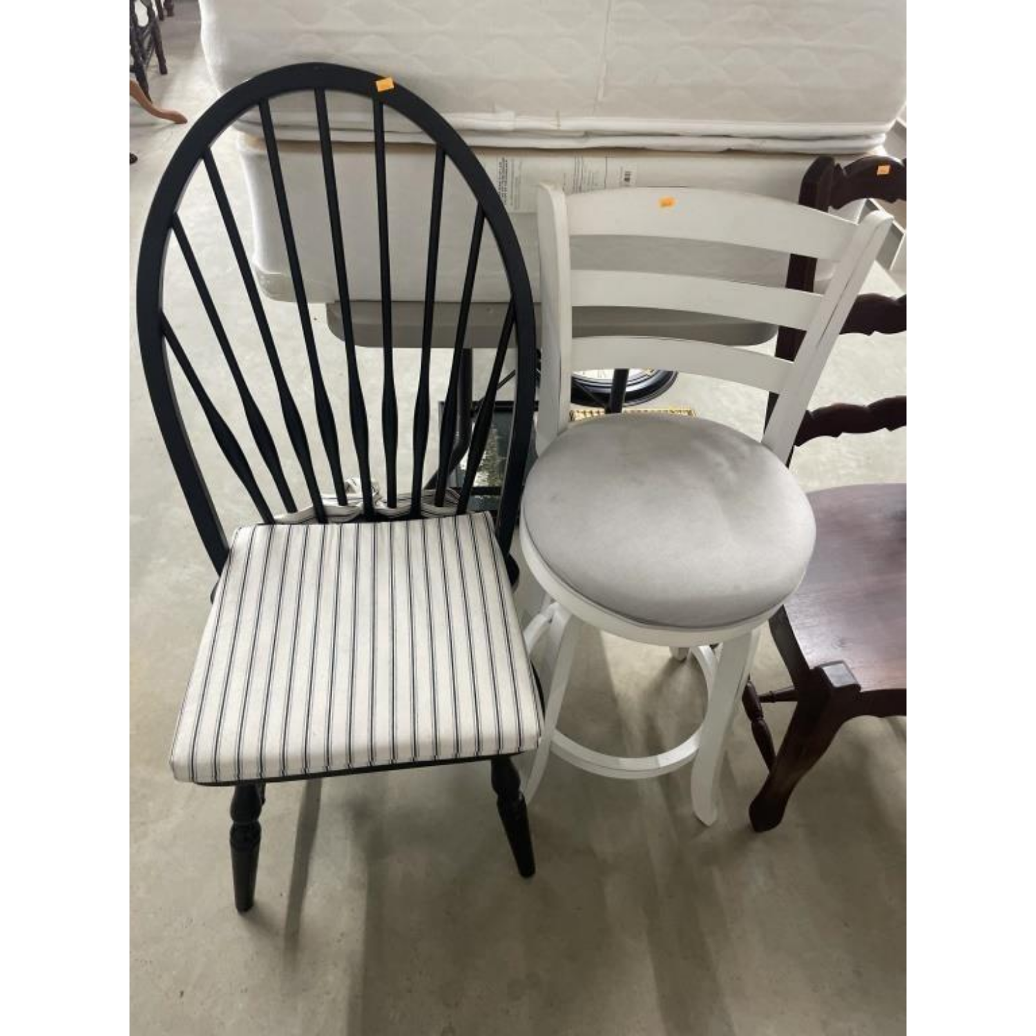 Free Delivery - Vintage Chairs Set of 3, Antique Wooden Dining Seating, Rustic Accent Chairs, MCM Kitchen Furniture Image #2 | Ivy Store