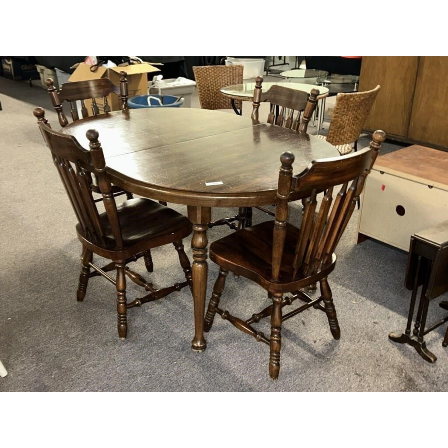Free Delivery - Vintage Kitchen Table Set with Four Wooden Chairs Image #1 | Ivy Store