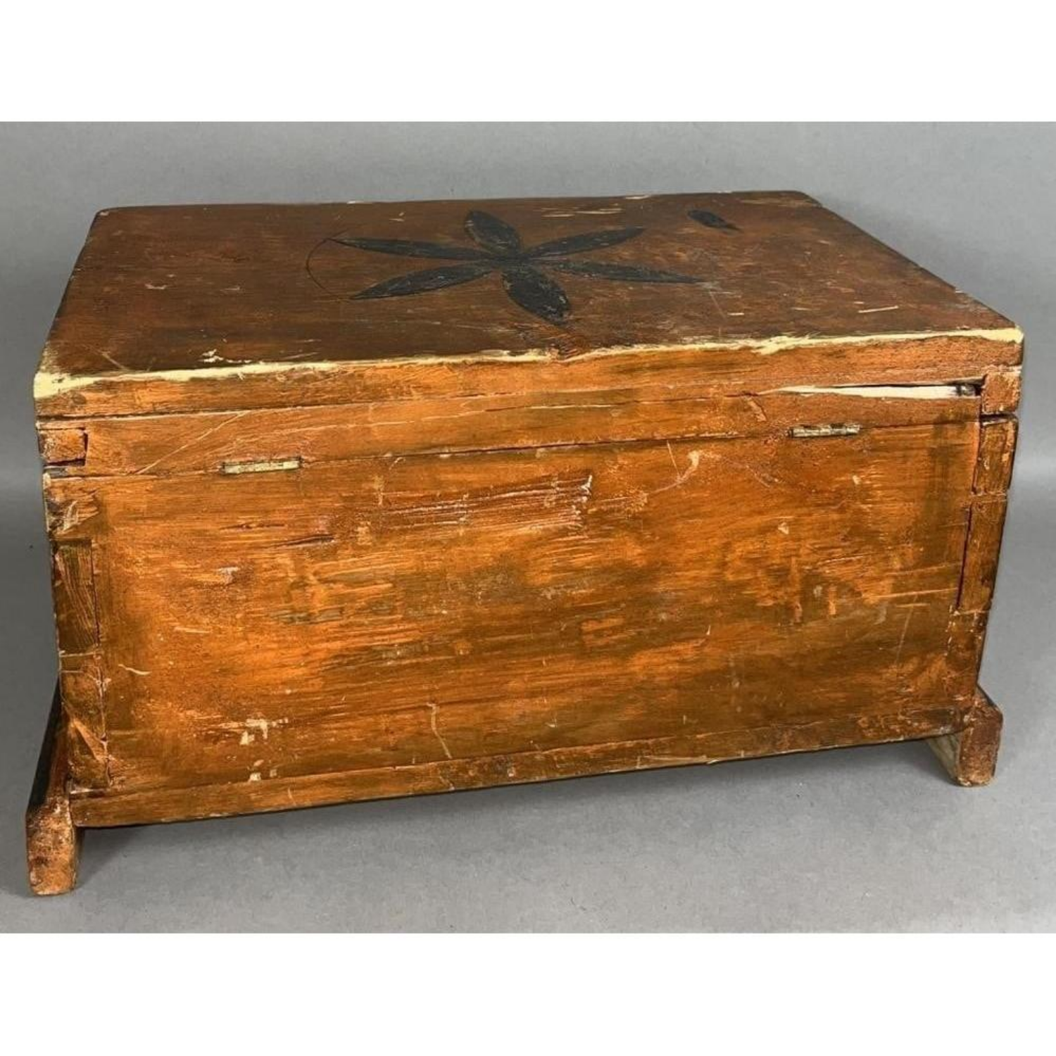Free Delivery - Antique Miniature Dovetail Dower Chest with Decorative Paint image | Ivy Store