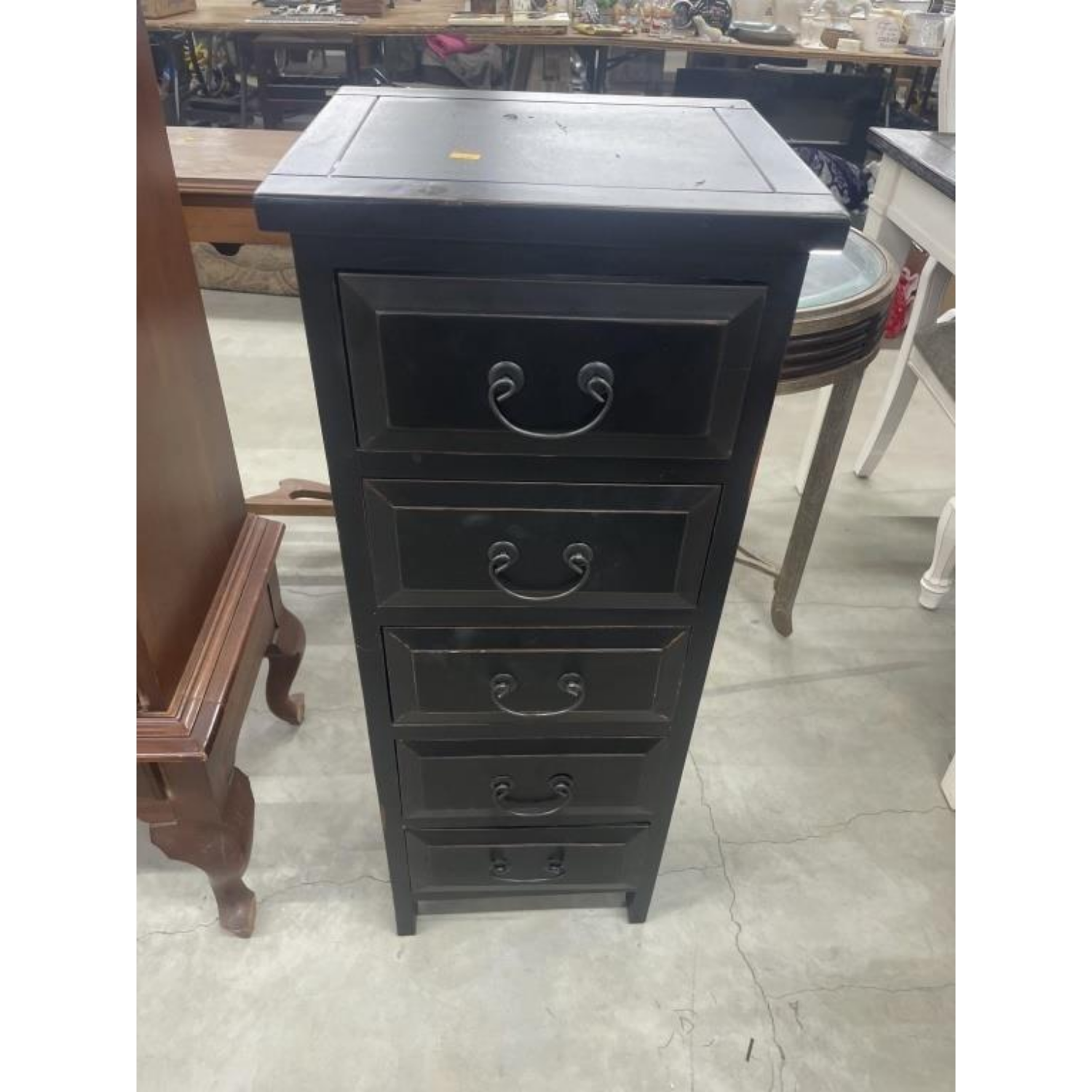 Free Delivery - Vintage Small Chest of Drawers Black Five-Drawer Nightstand Image #1 | Ivy Store