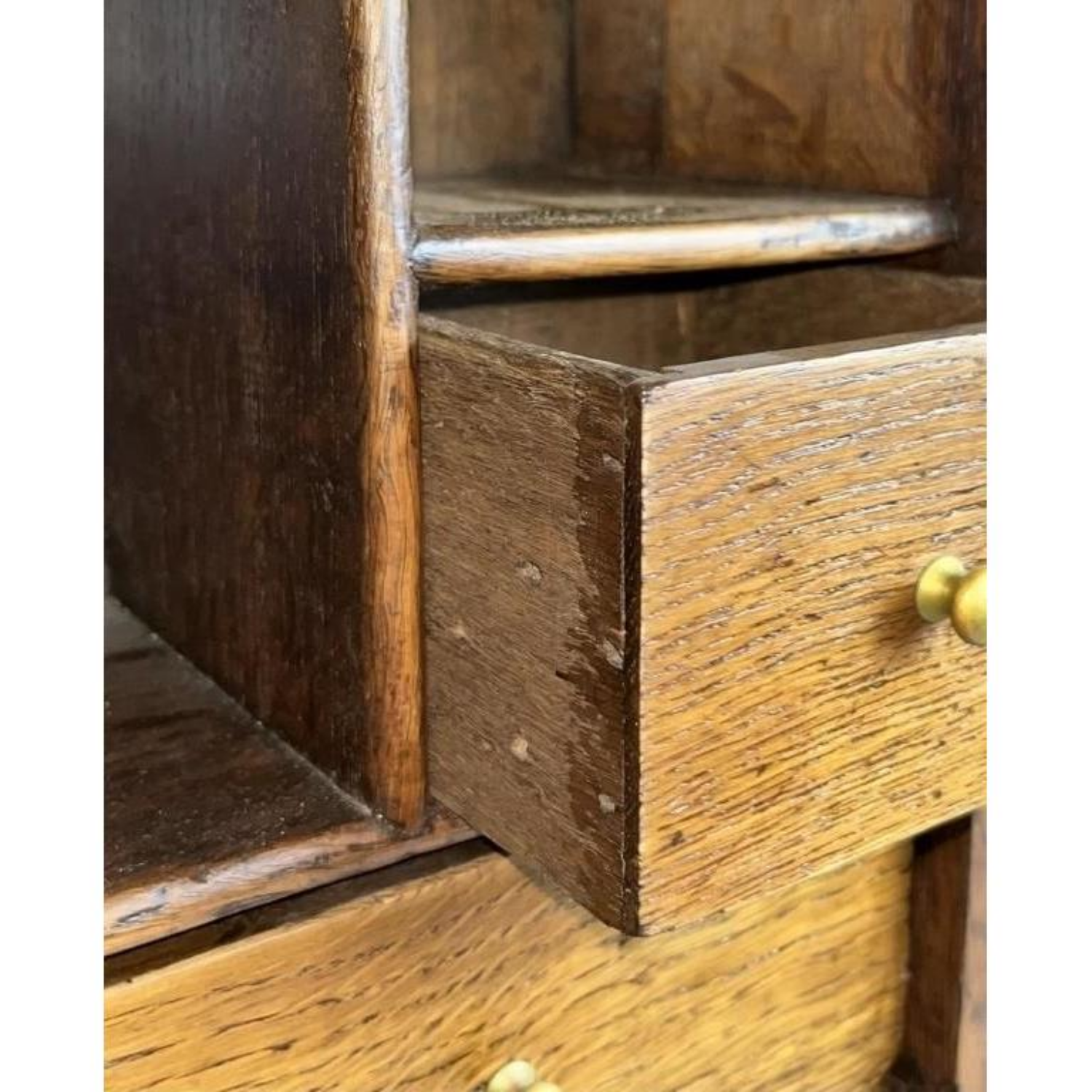 Free Delivery - Antique Oak Spice Cabinet with Raised Panel Door and Drawers image | Ivy Store
