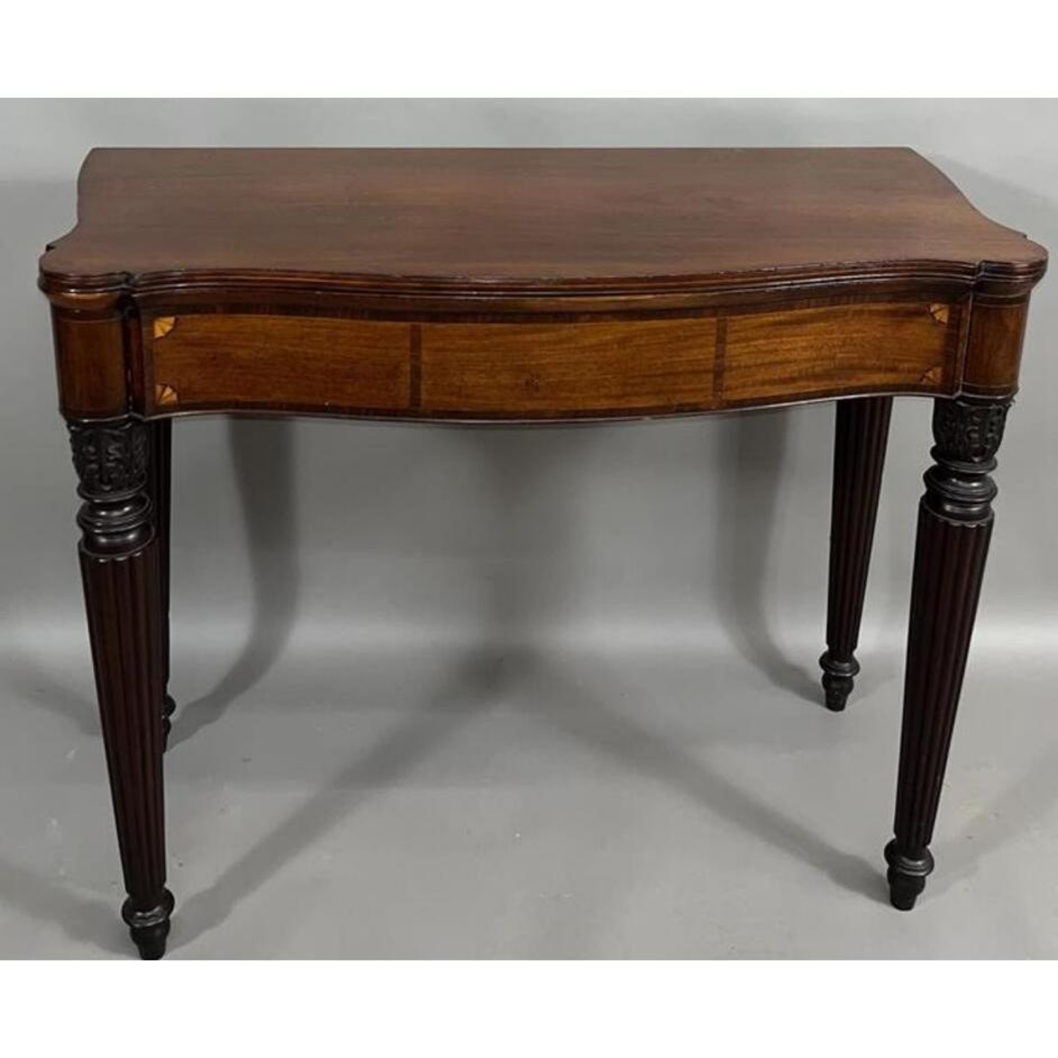 Free Delivery - Antique Inlaid Flip Top Card Table Mahogany Ca. 1820 Image #2 | Ivy Store