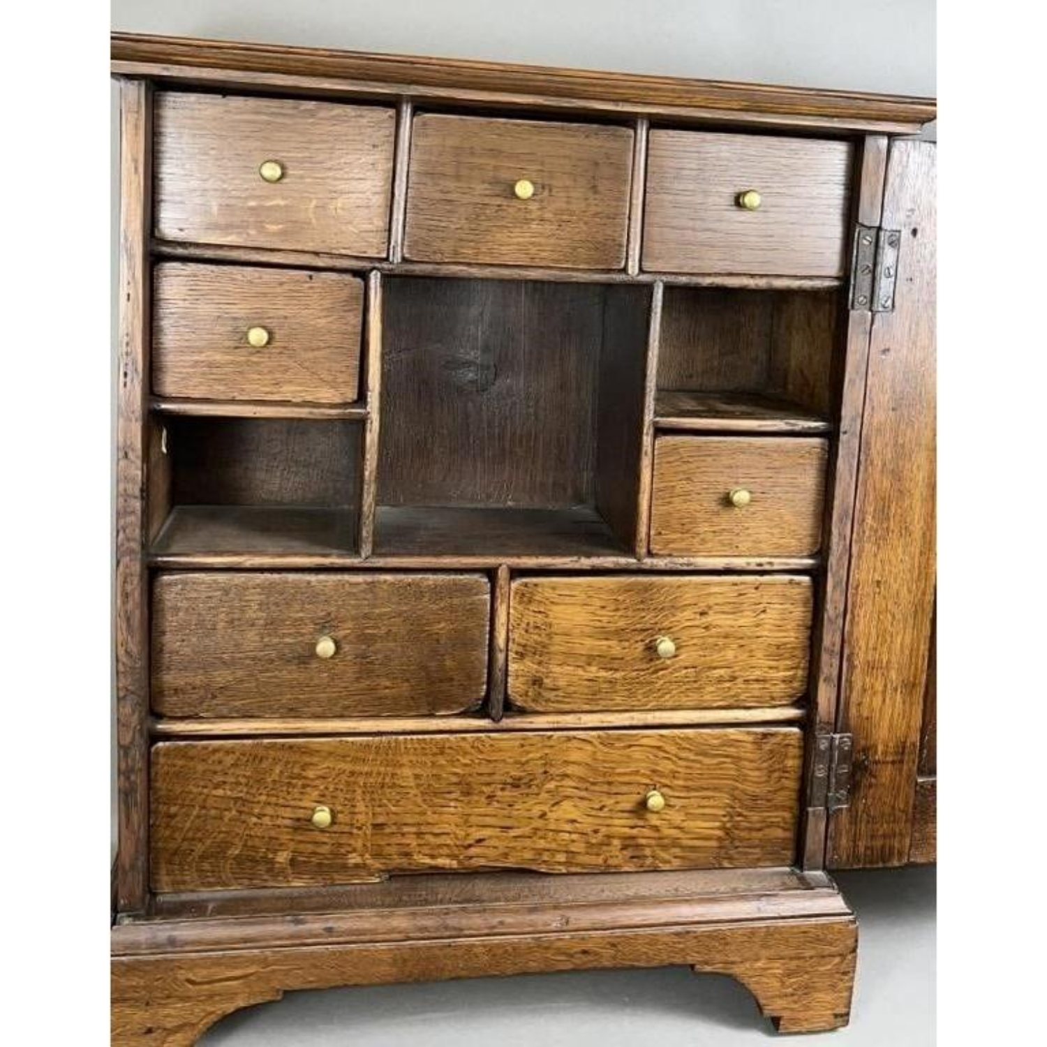 Free Delivery - Antique Oak Spice Cabinet with Raised Panel Door and Drawers image | Ivy Store