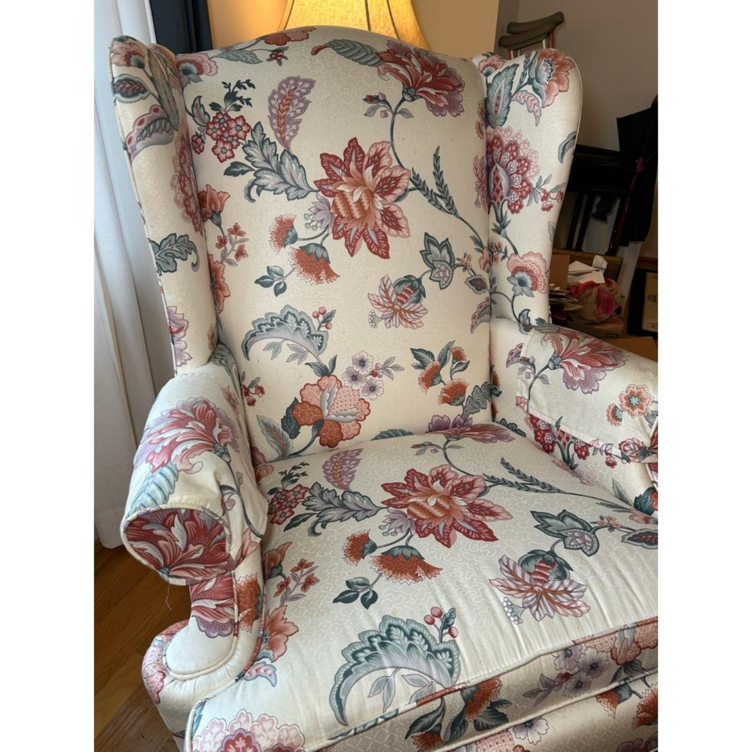 Free Delivery - Pair of Thomasville Floral Wingback Chairs image | Ivy Store