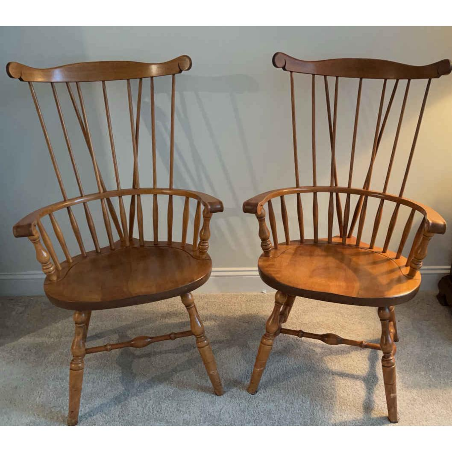 Free Delivery - Vintage Spindle-Back Wooden Chair Set by S. Bent Bros image | Ivy Store