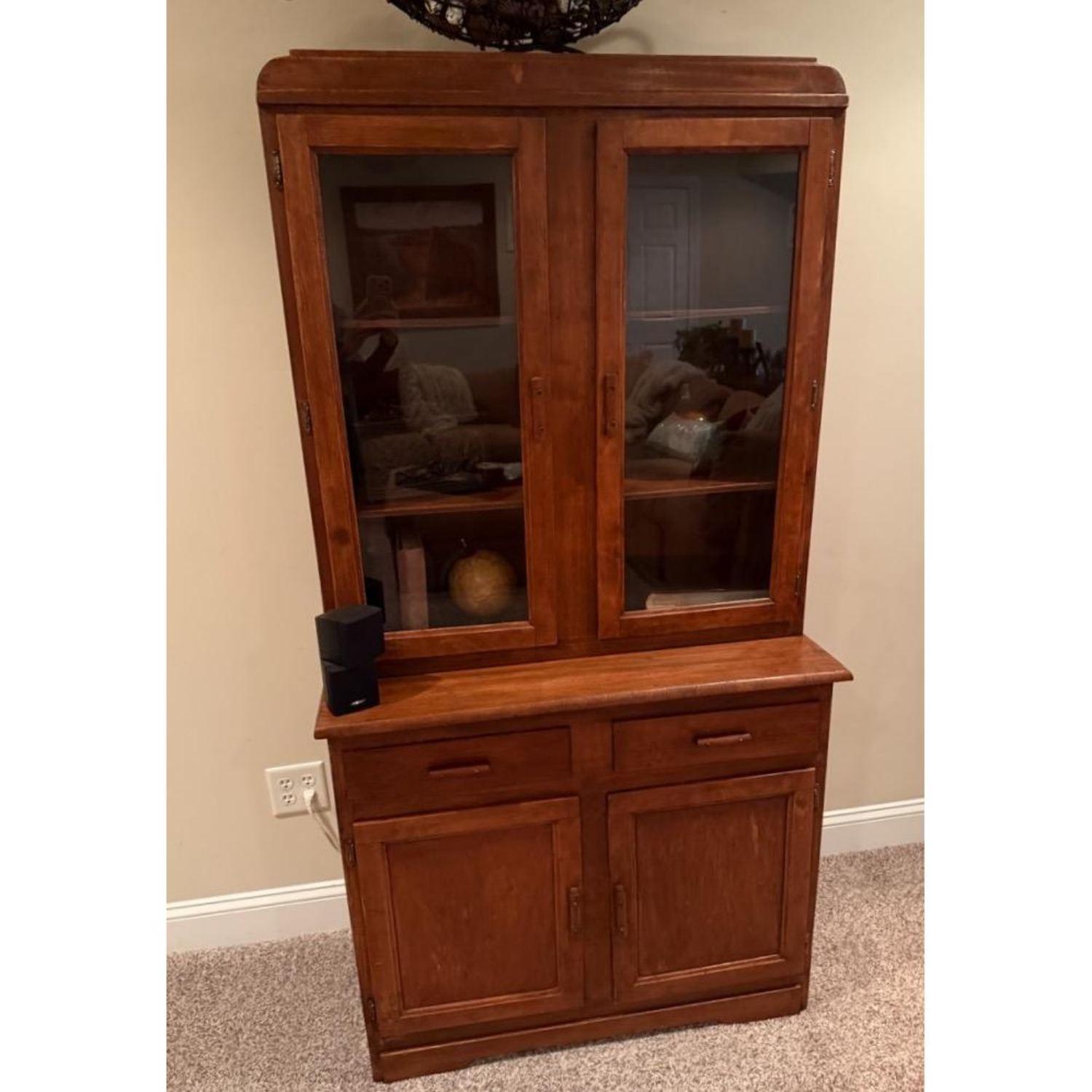 Free Delivery - Wooden Display Hutch with Glass Front and Storage Image #2 | Ivy Store