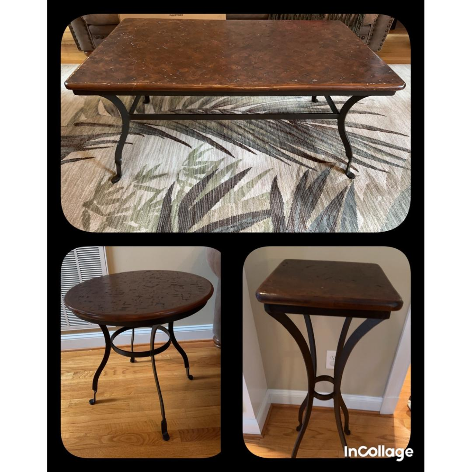 Free Delivery - Pier One Coco Bark Table Set with Replacement Tops image | Ivy Store