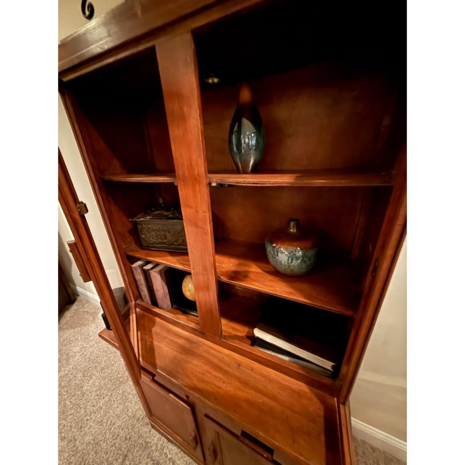 Free Delivery - Wooden Display Hutch with Glass Front and Storage Image #1 | Ivy Store