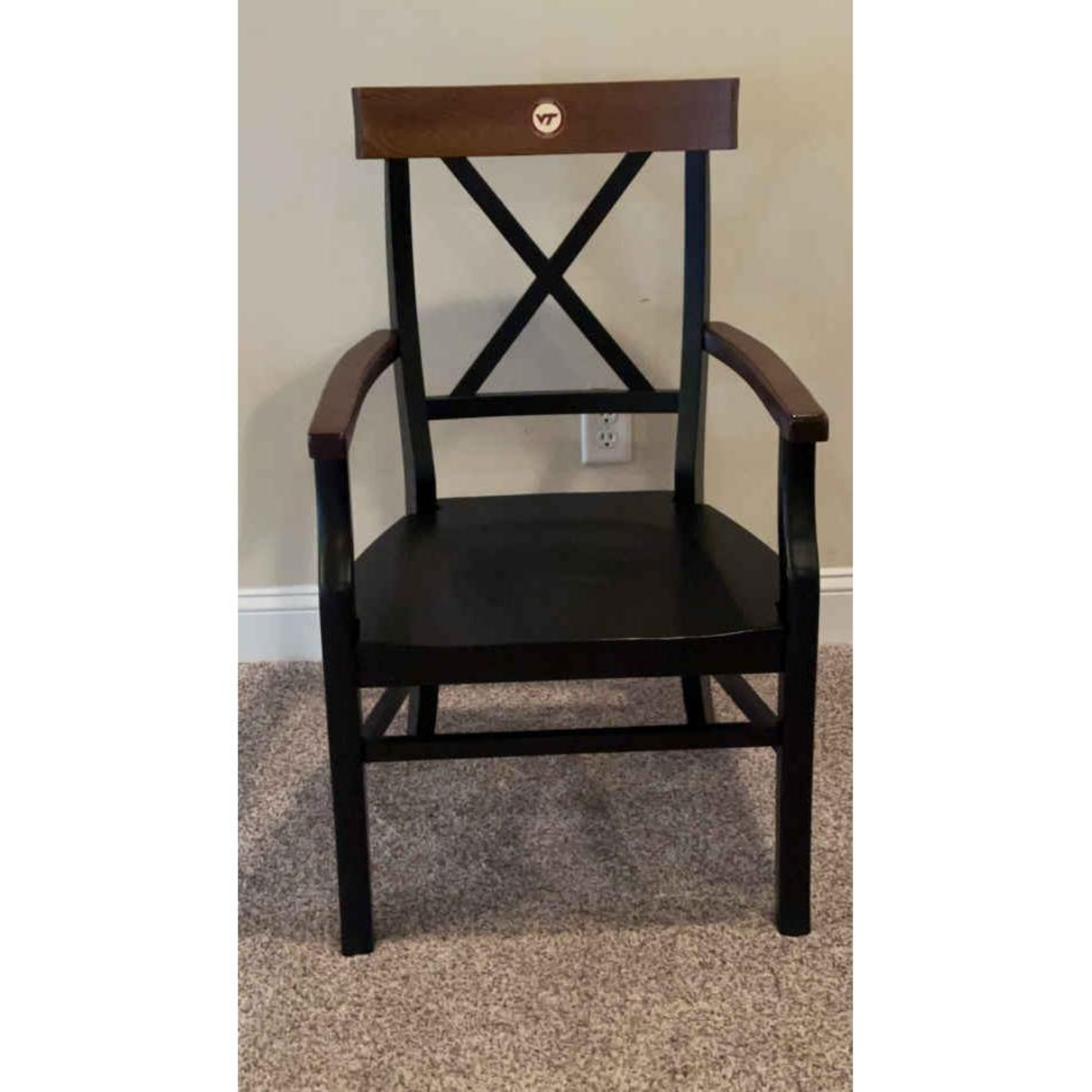 Free Delivery - VT Armchair - Classic Wooden Chair with Stylish VT Logo Image #2 | Ivy Store