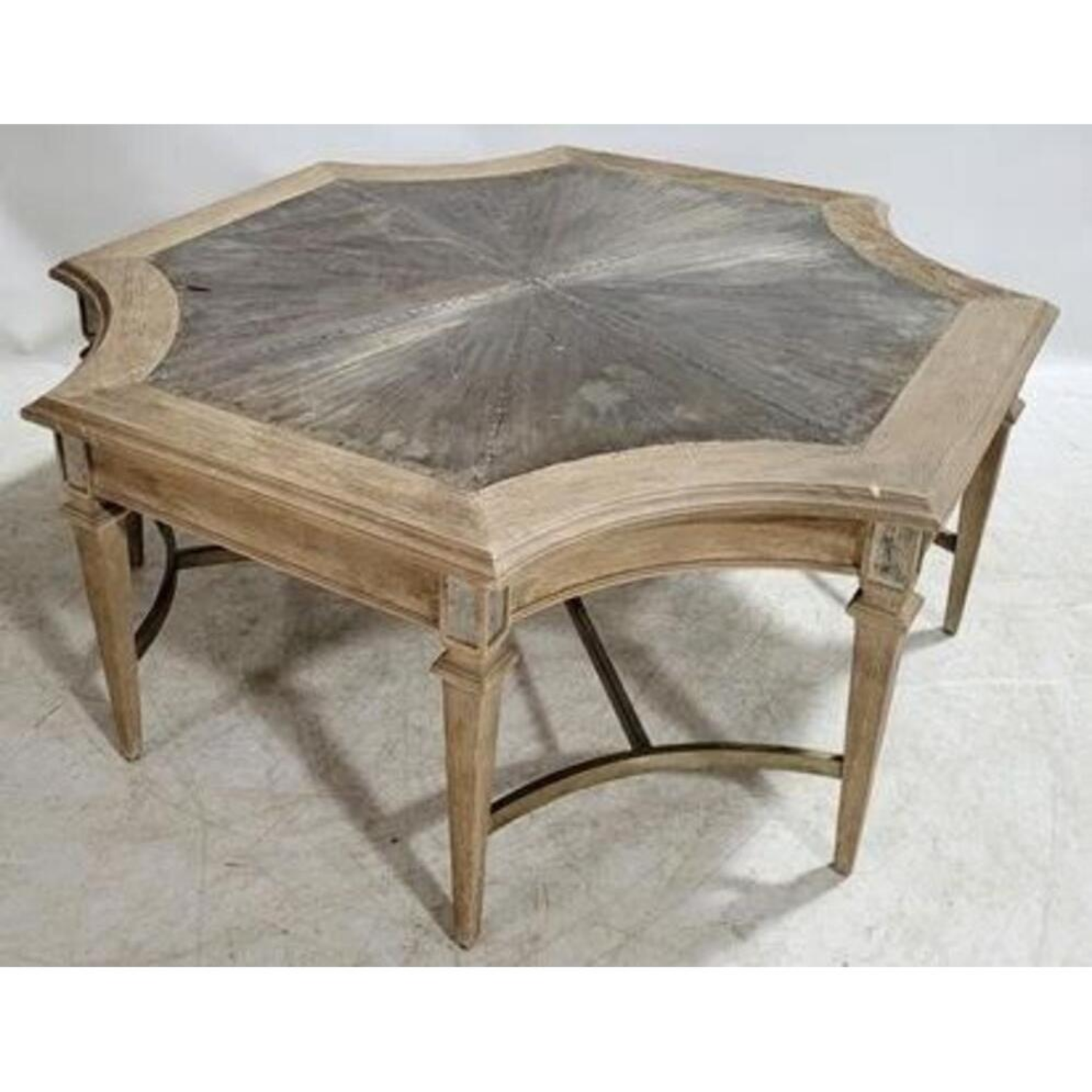 Free Delivery - Vintage Alden Parkes Cocktail Table Hexagonal Wood Design Image #1 | Ivy Store