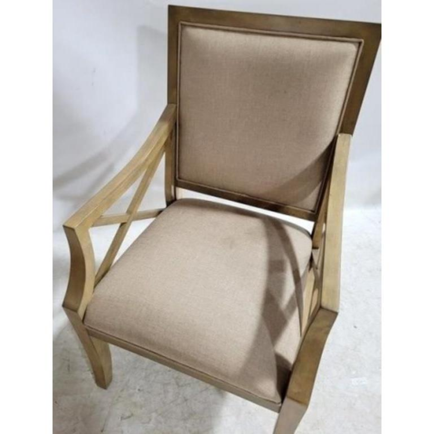 Free Delivery - Vintage Butler Specialty Arm Chair Light Beige Upholstery Elegant Design image | Ivy Store