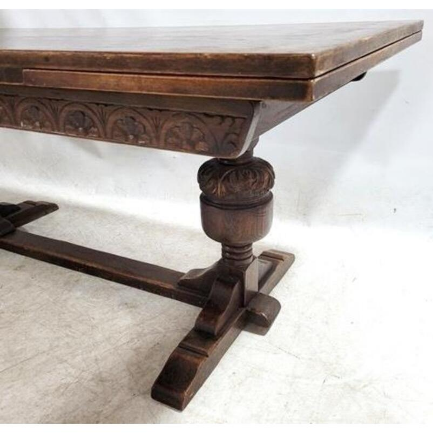 Free Delivery - Jacobean Antique Draw Leaf Dining Table Extendable Oak Furniture image | Ivy Store