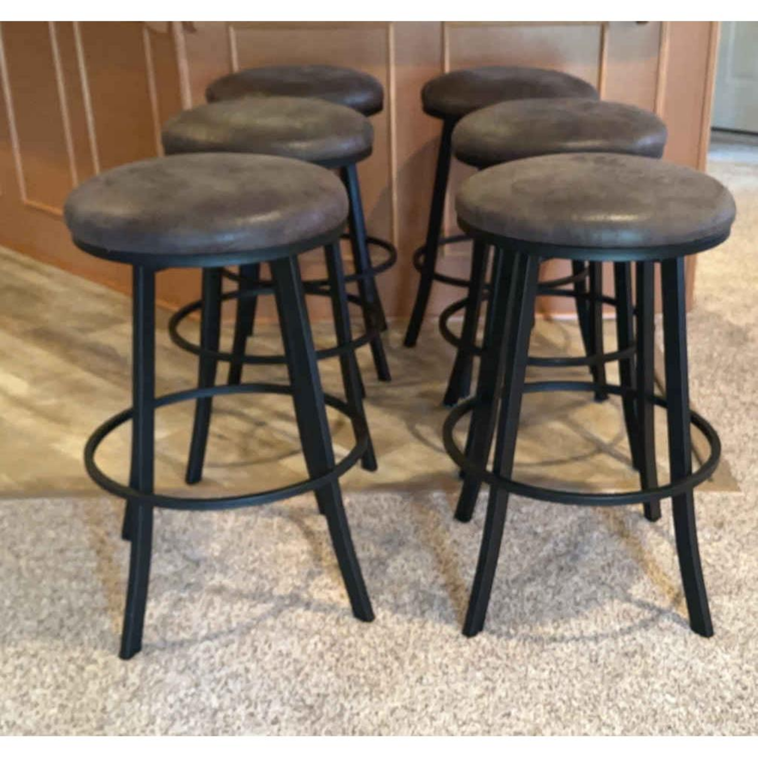 Free Delivery - Stylish Set of 6 Black Metal Barstools for Dining Room Image #1 | Ivy Store