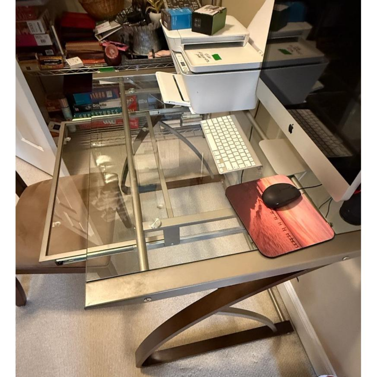 Free Delivery - Glass Top and Wooden Desk with Chair for Home Office image | Ivy Store