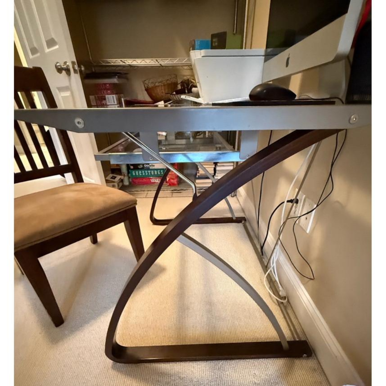 Free Delivery - Glass Top and Wooden Desk with Chair for Home Office image | Ivy Store
