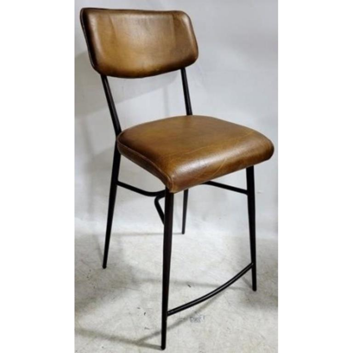 Free Delivery - MCM Mid Century Modern Butler Bar Stool Leather Upholstered Seat Image #1 | Ivy Store