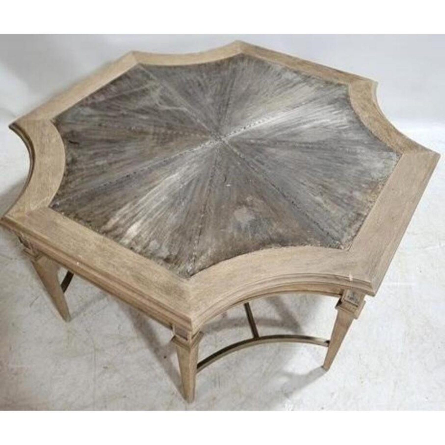 Free Delivery - Vintage Alden Parkes Cocktail Table Hexagonal Wood Design Image #2 | Ivy Store
