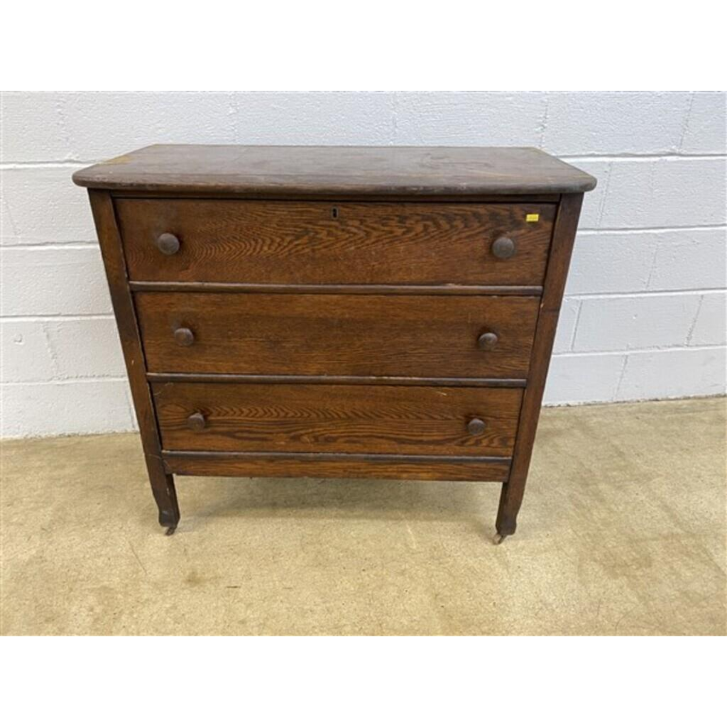 Free Delivery - Vintage Oak Chest of Drawers 3-Drawer Storage Cabinet Antique Furniture image | Ivy Store