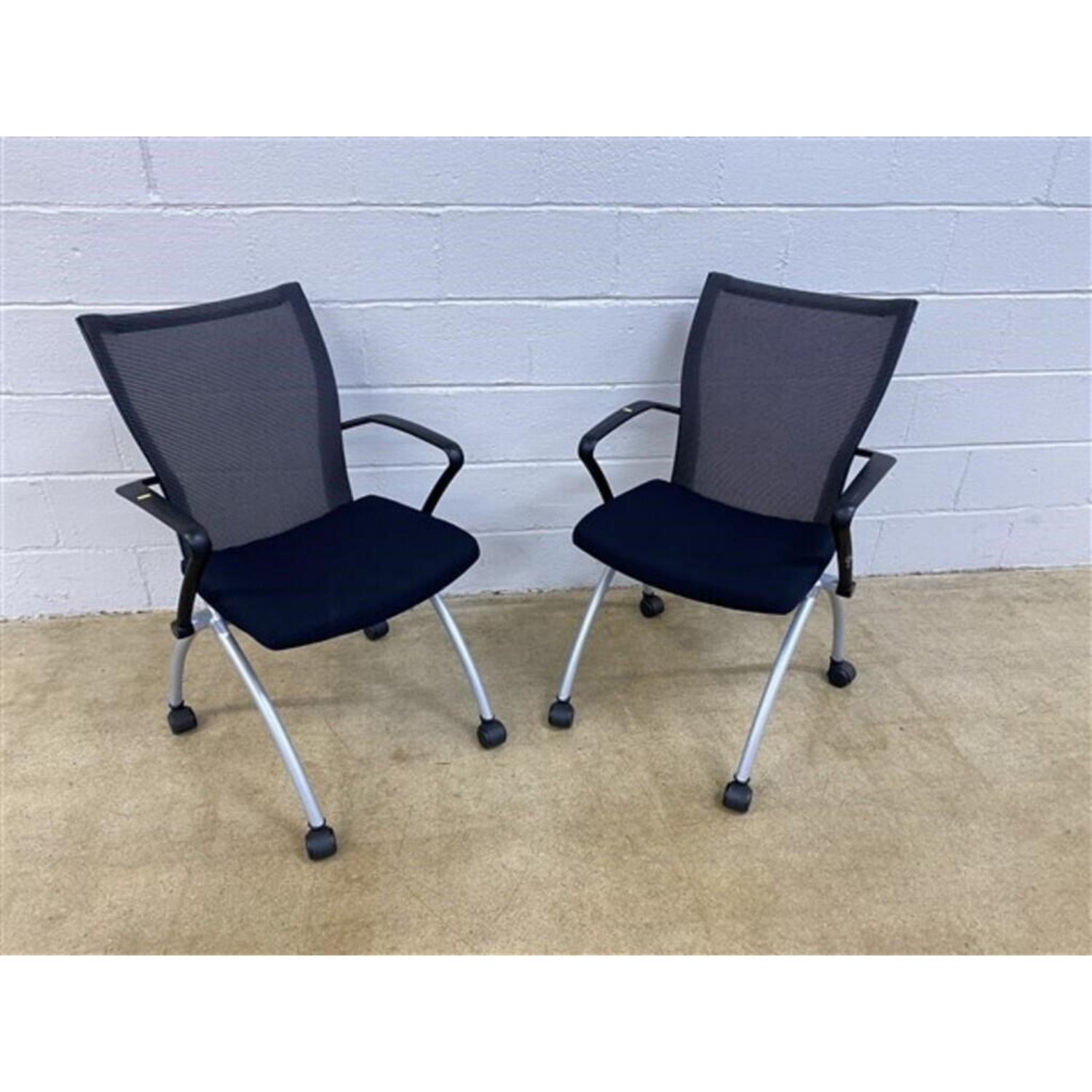 Free Delivery - Contemporary Folding Upholstered Rolling Chairs Set of 2 Image #1 | Ivy Store