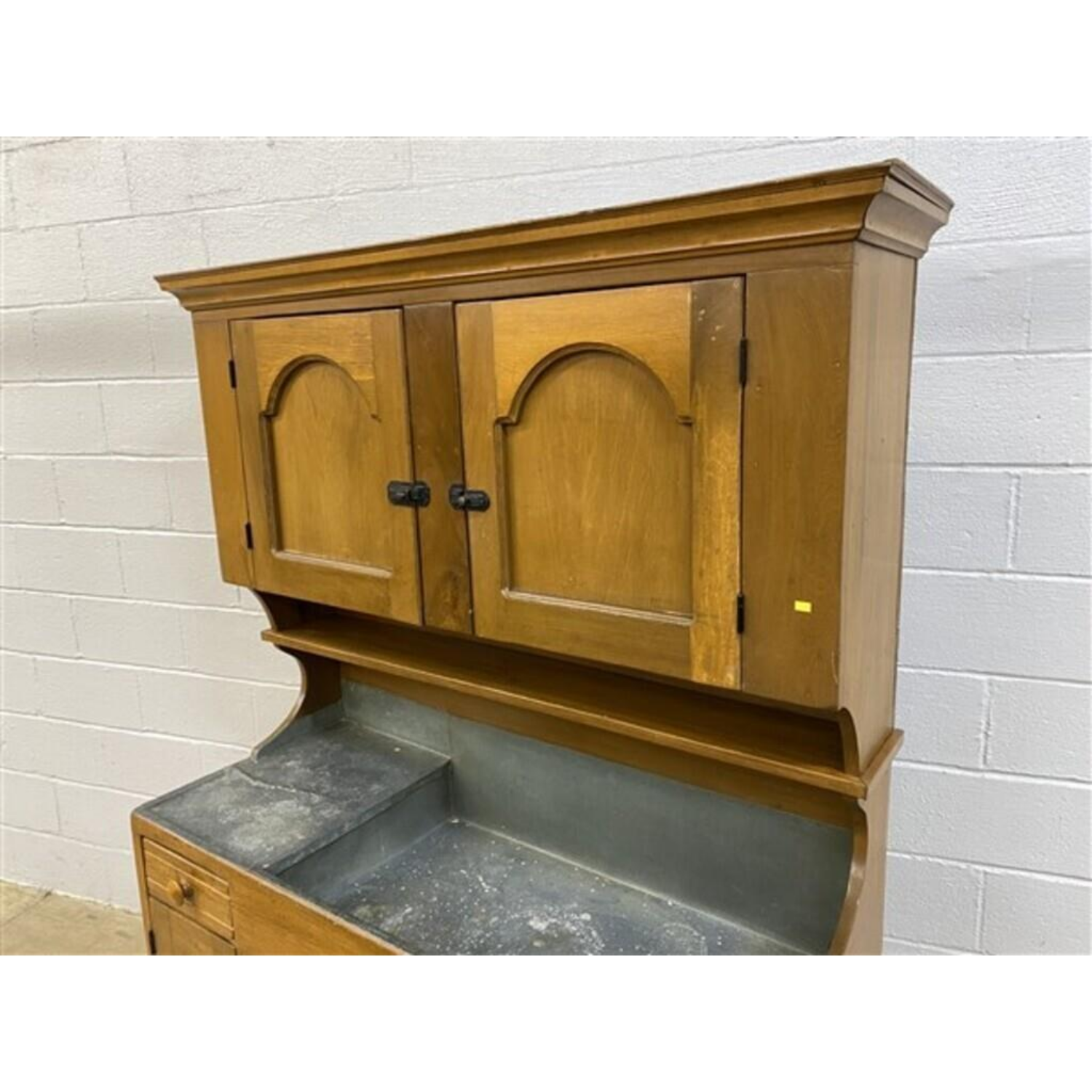Free Delivery - Antique Cupboard Top Dry Sink Vintage Cabinet Furniture 51"W by 22"D Image #2 | Ivy Store