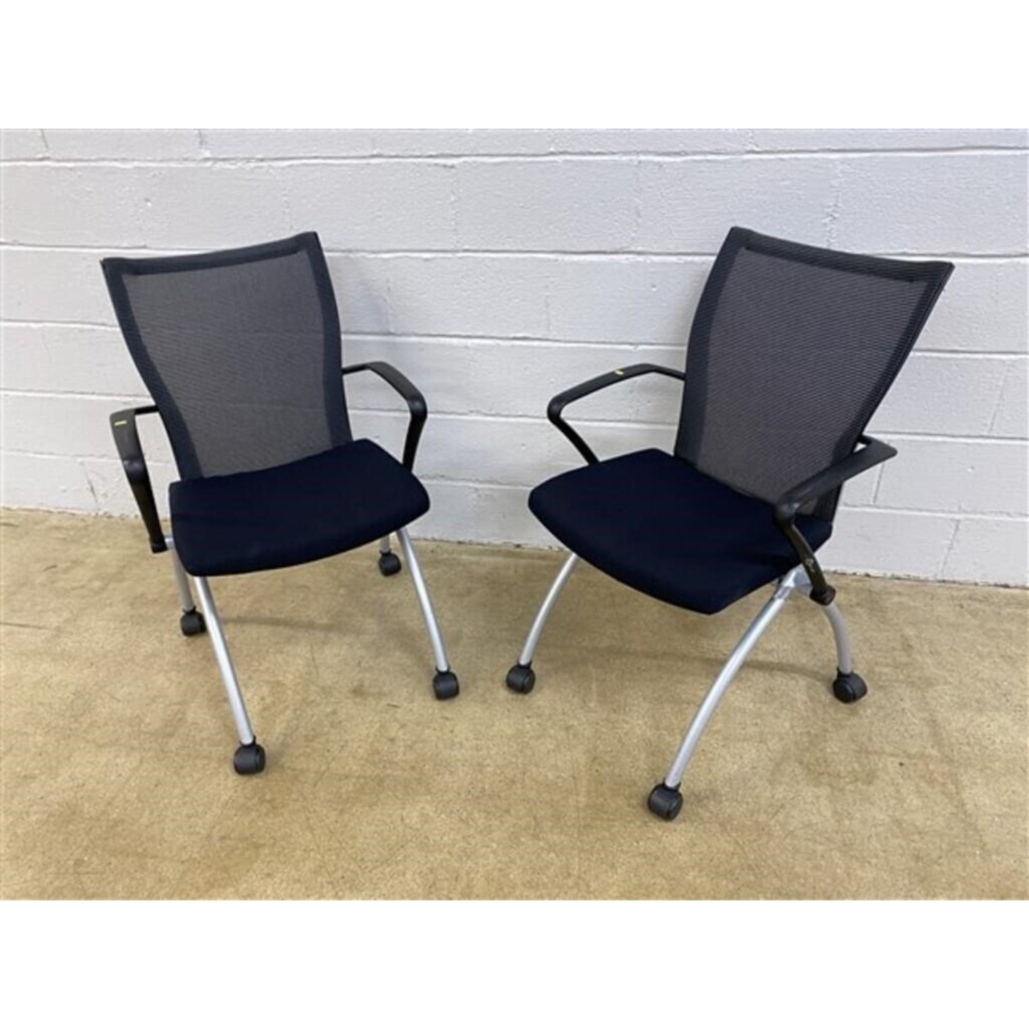 Free Delivery - Contemporary Folding Upholstered Rolling Chairs Set of 2 Image #2 | Ivy Store