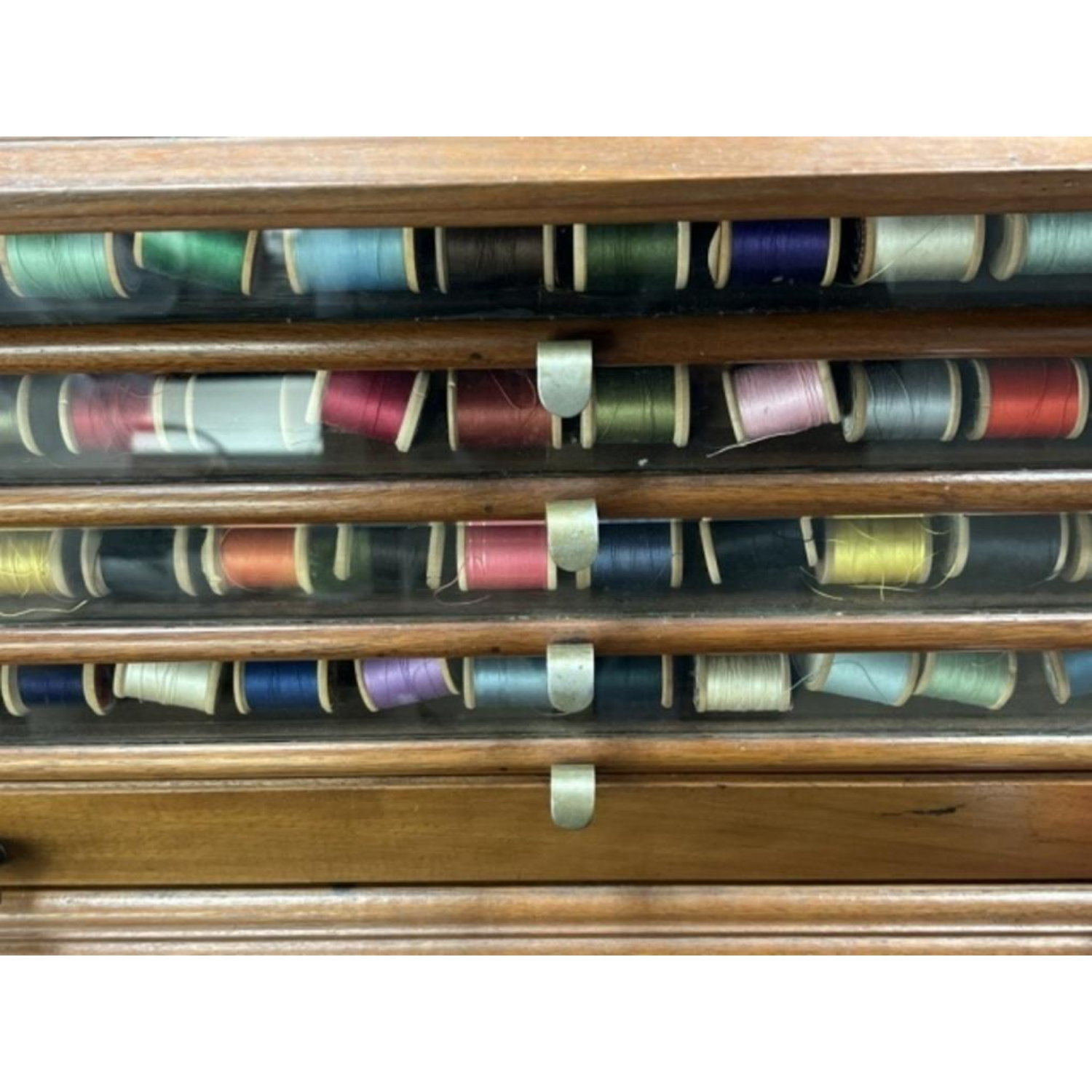 Free Delivery - Vintage 5 Drawer Spool Cabinet Organizer Storage Console Antique Image #2 | Ivy Store