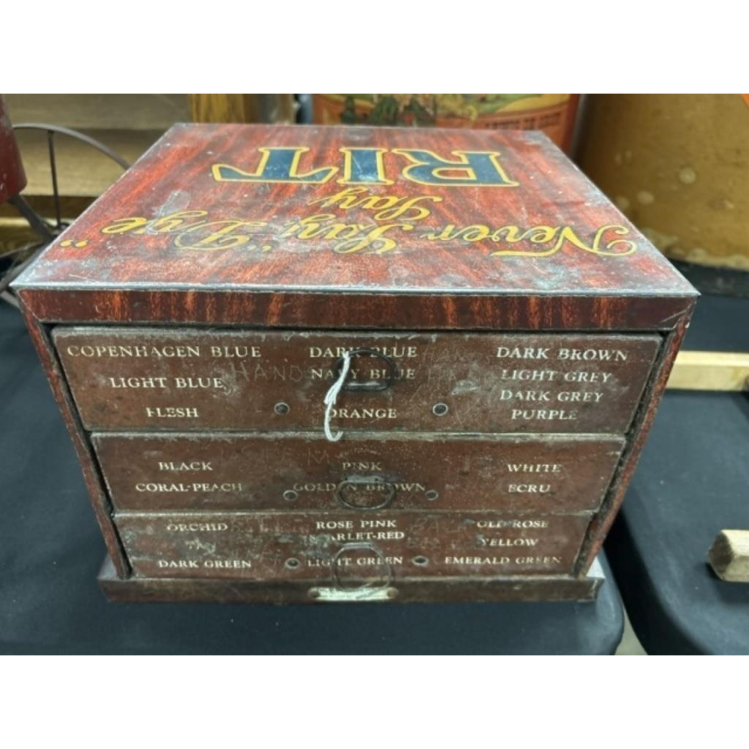Free Delivery - Vintage Pressed Steel Countertop Dye Cabinet Storage image | Ivy Store