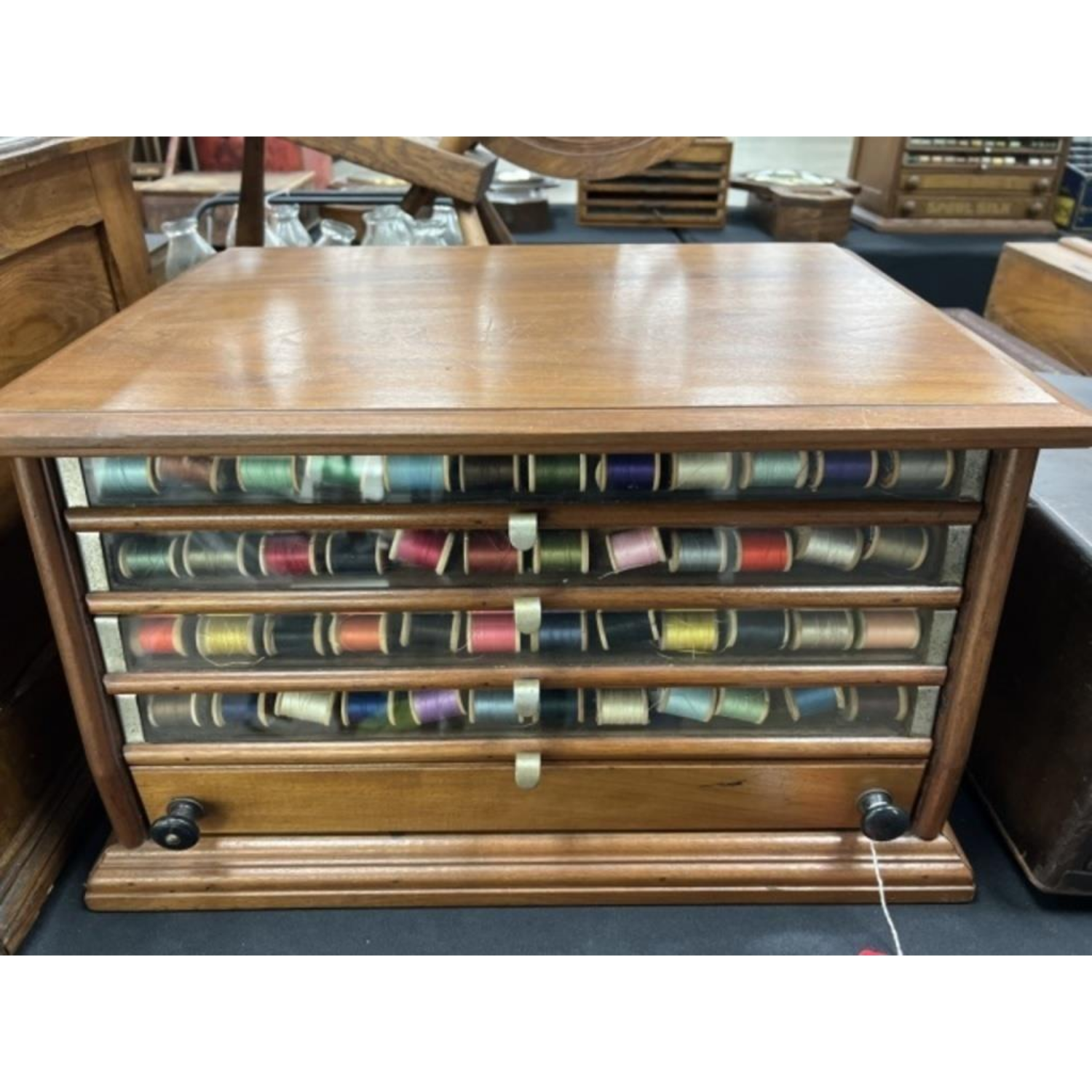 Free Delivery - Vintage 5 Drawer Spool Cabinet Organizer Storage Console Antique Image #1 | Ivy Store